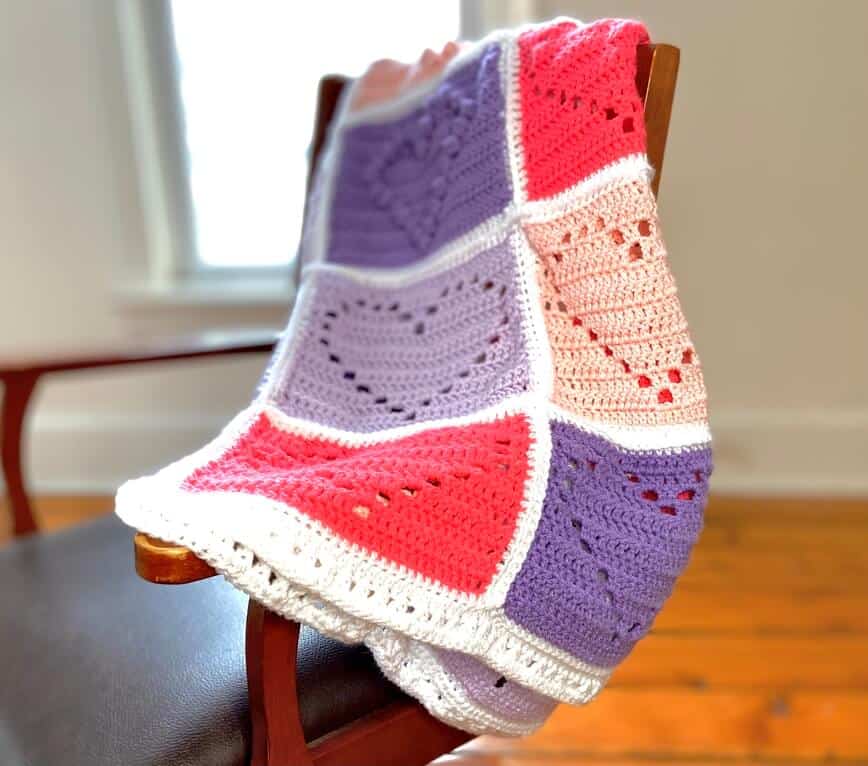 Crochet Love You With All My Heart Blanket​ Pattern