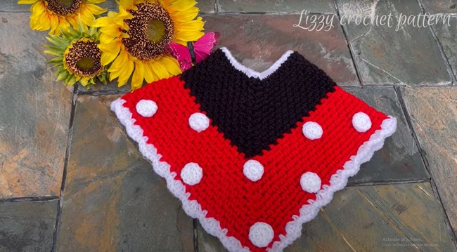 Minnie Mouse Inspired Poncho Newborn