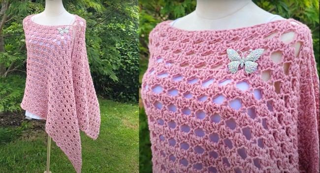 Quick and Easy Crochet Poncho Top Wrap