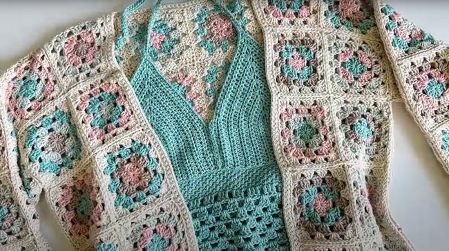 Vintage Granny Square Cardigan Crochet Pattern