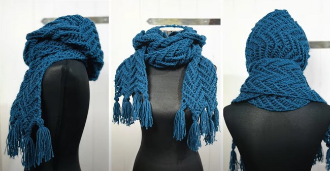 Chevron Hooded Scarf