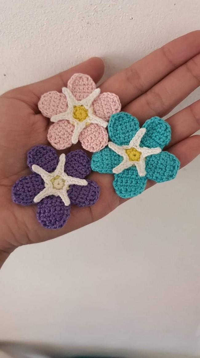 Crochet 3d Forget Me Not Flower Pattern