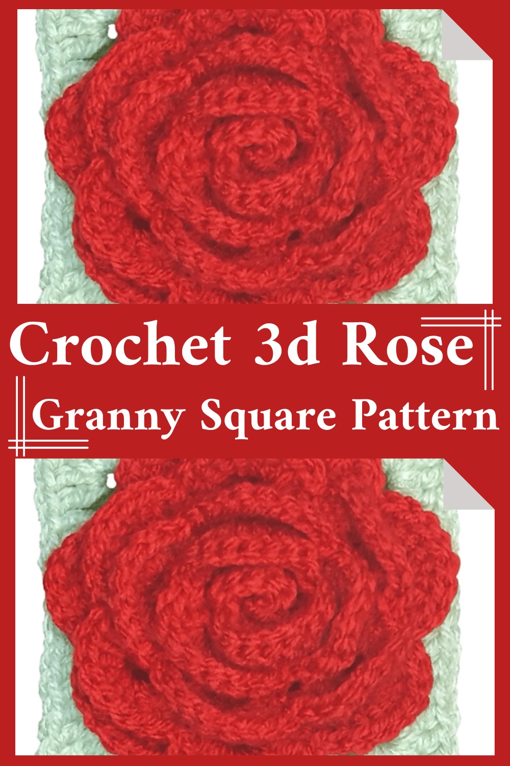 Crochet 3d Rose Granny Square Pattern