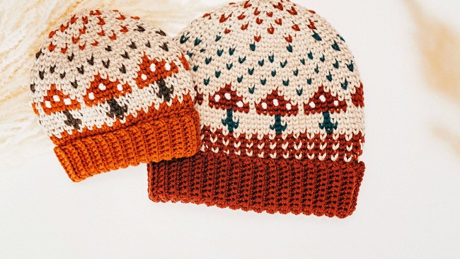 Crochet Amanita Mushroom Beanie Hat Pattern