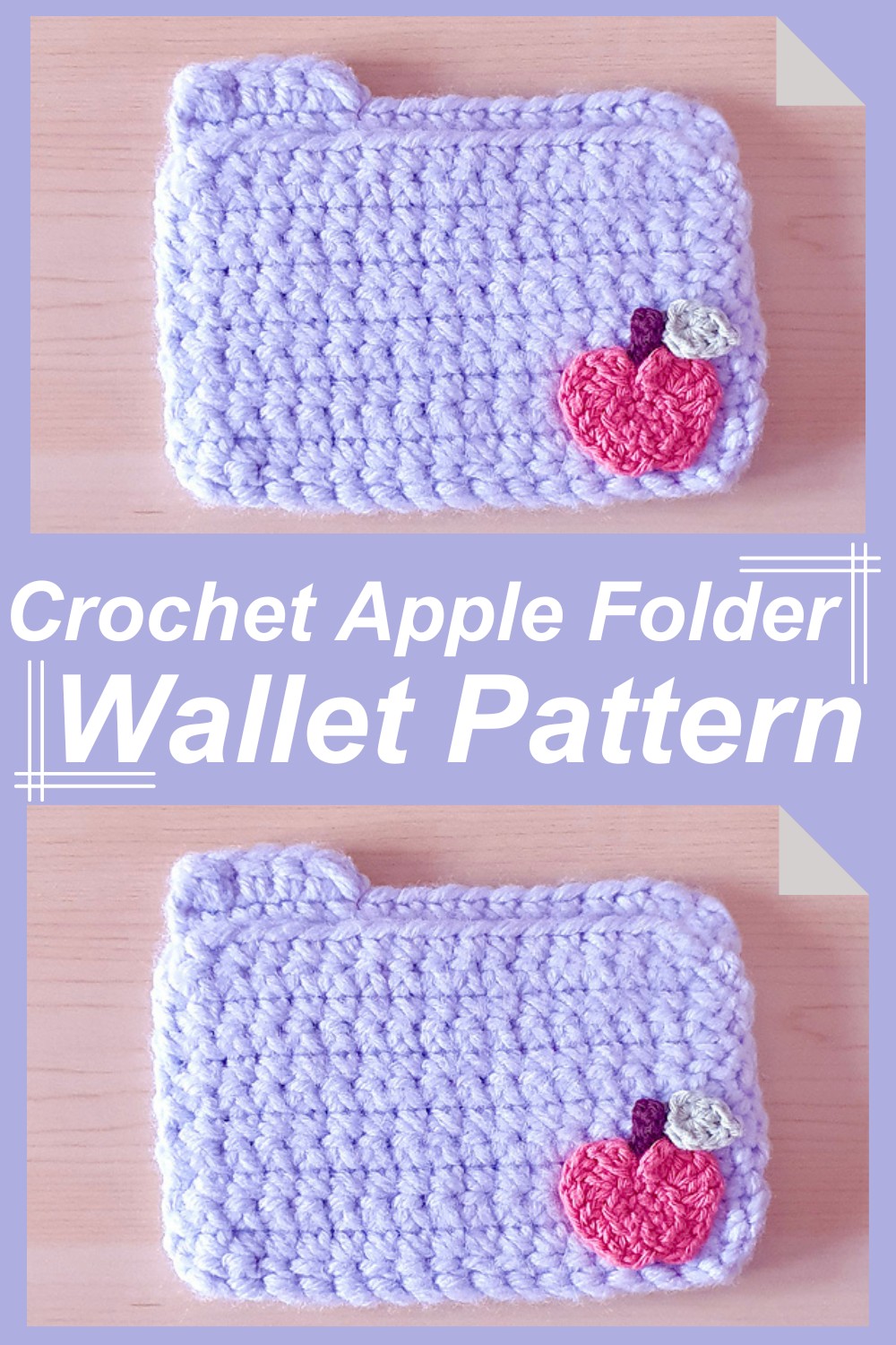 Crochet Apple Folder Wallet Pattern