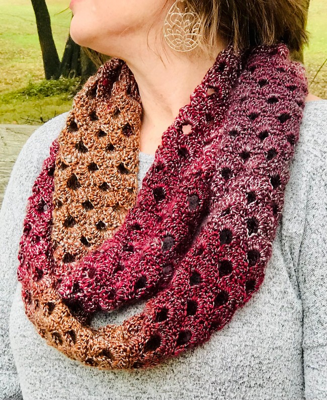 Crochet Autumn Fade Infinity Scarf Pattern