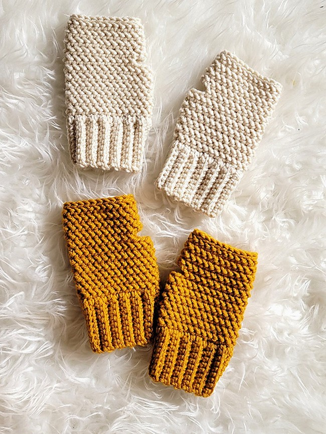 Crochet Avery Fingerless Mittens Pattern