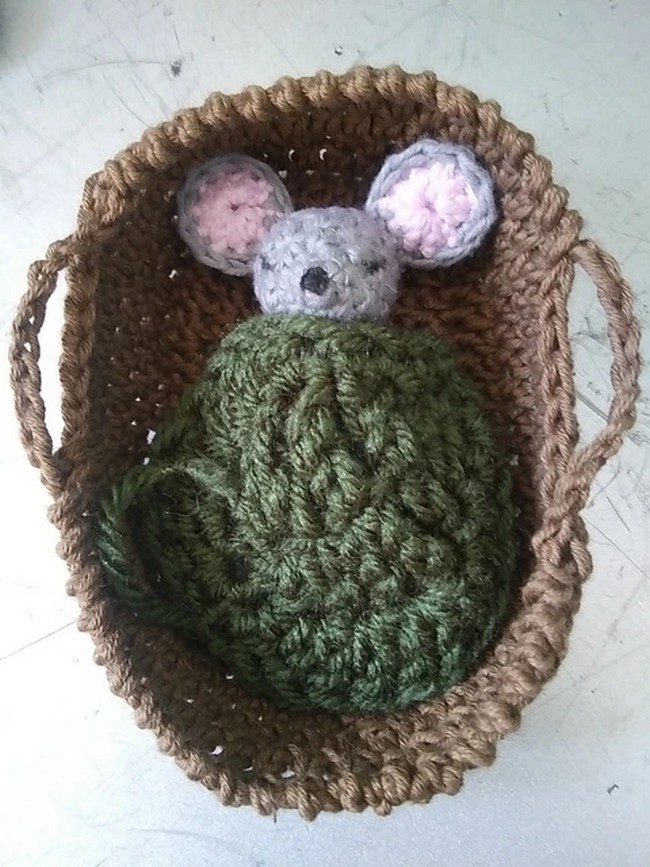 Baby Mouse In Moses Basket Pattern