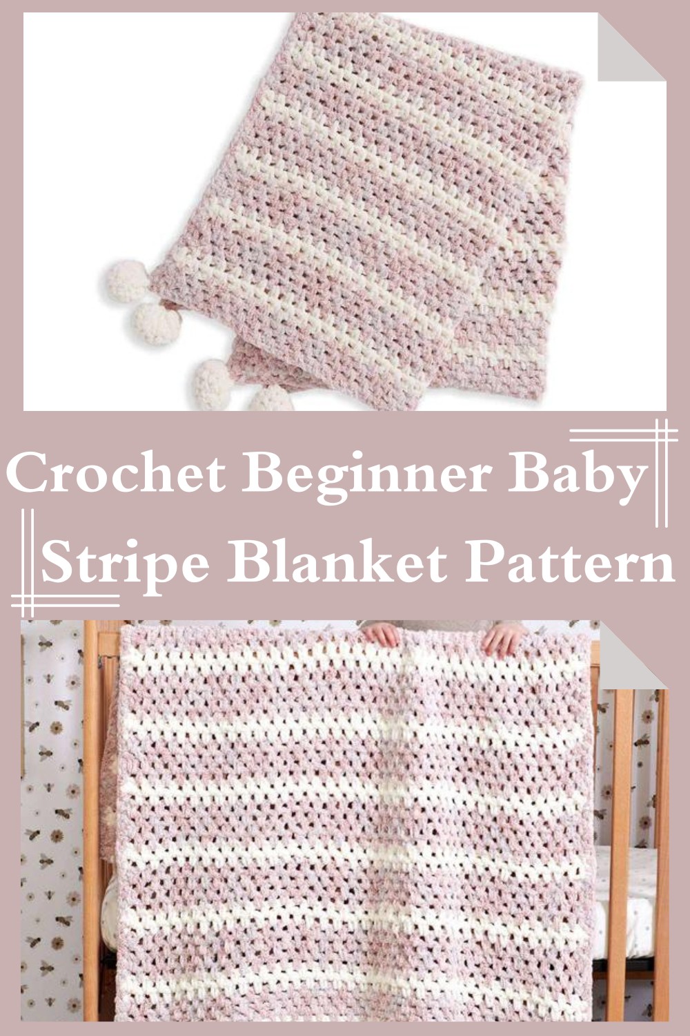 Crochet Beginner Baby Stripe Blanket Pattern