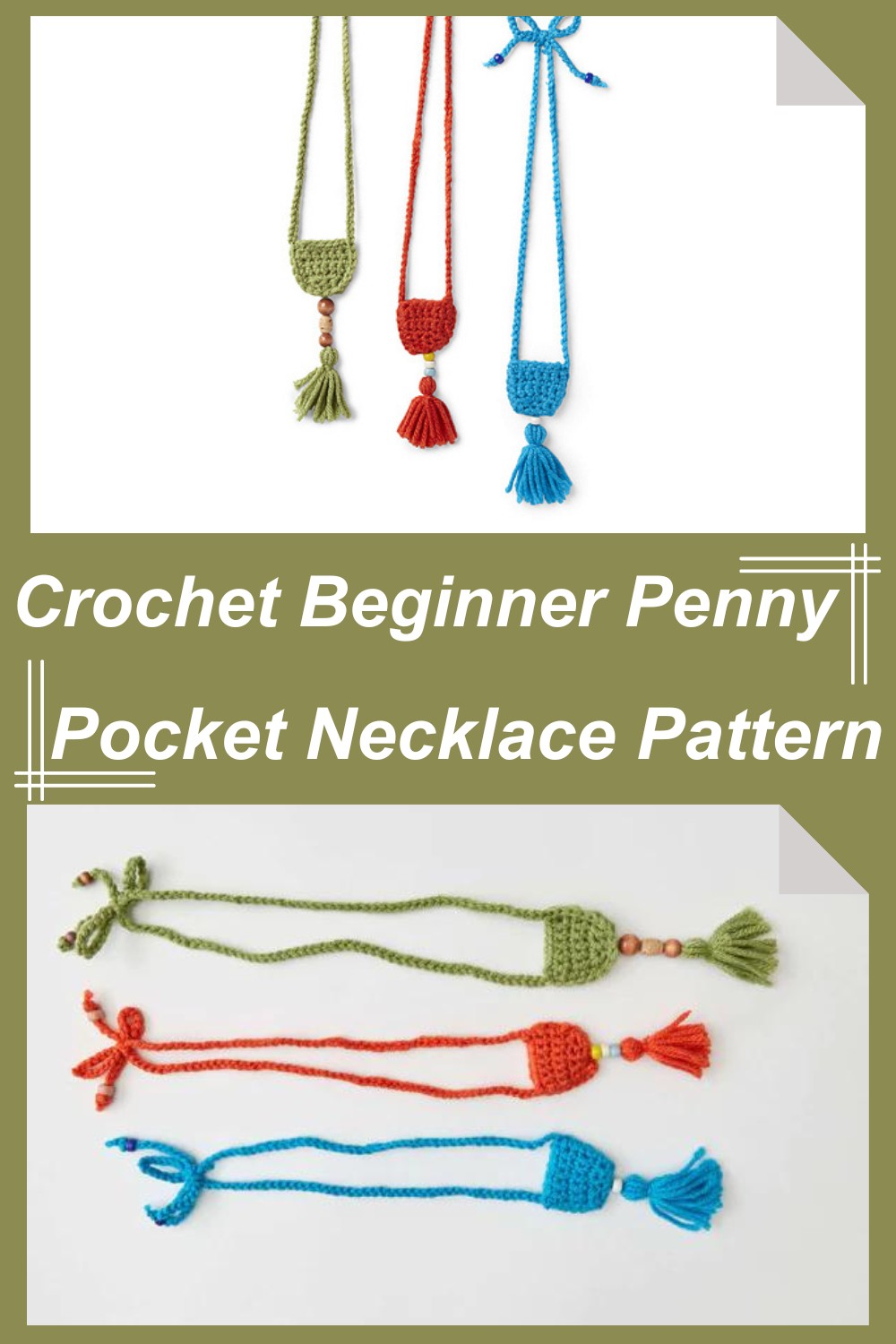 Crochet Beginner Penny Pocket Necklace Pattern