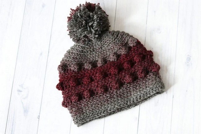 Crochet Black Cherry Beanie Pattern