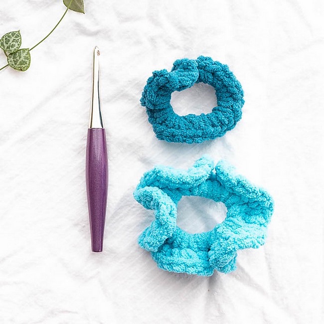 Crochet Blanket Yarn Hair Scrunchies Pattern