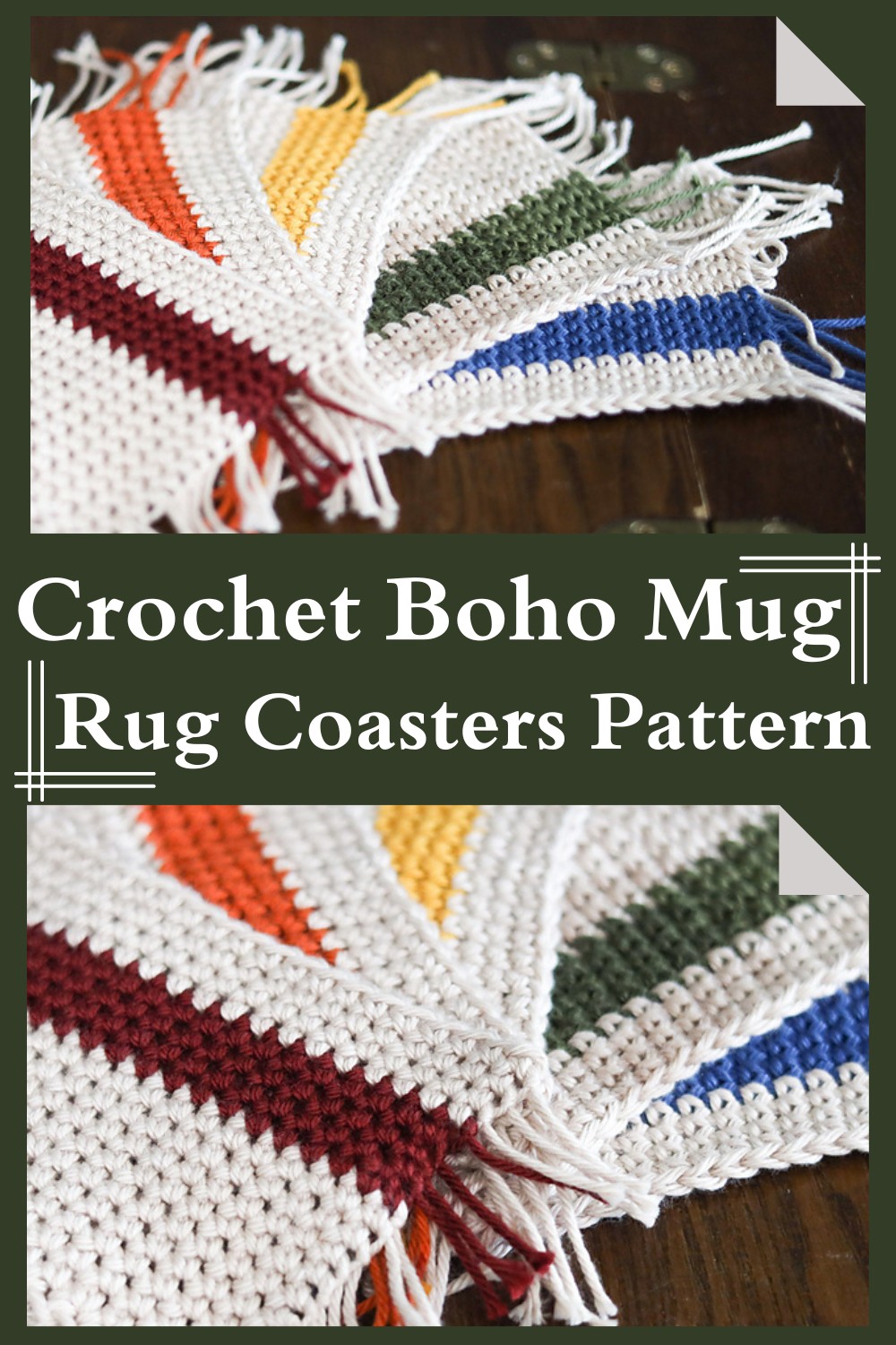 Crochet Boho Mug Rug Coasters Pattern