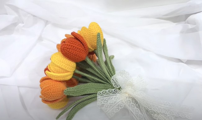 Crochet Bridal Flower Bouquet