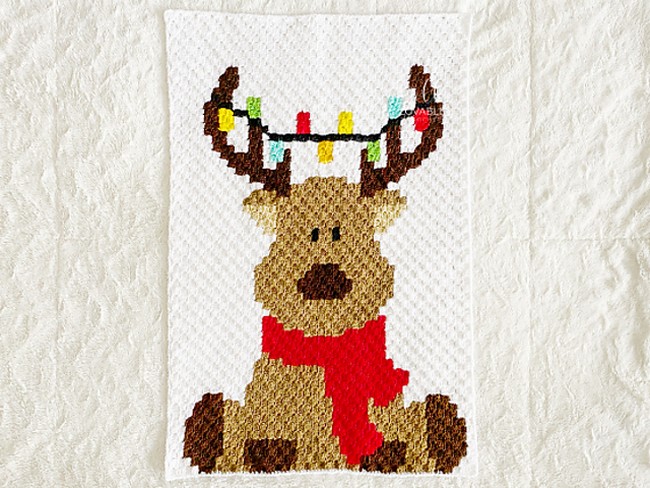 Crochet C2c Reindeer Pattern