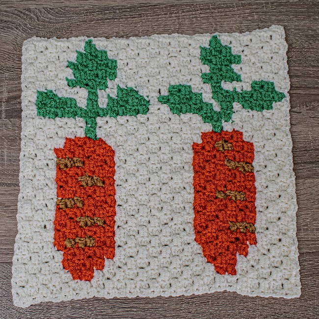 Crochet Carrots C2c Square Pattern