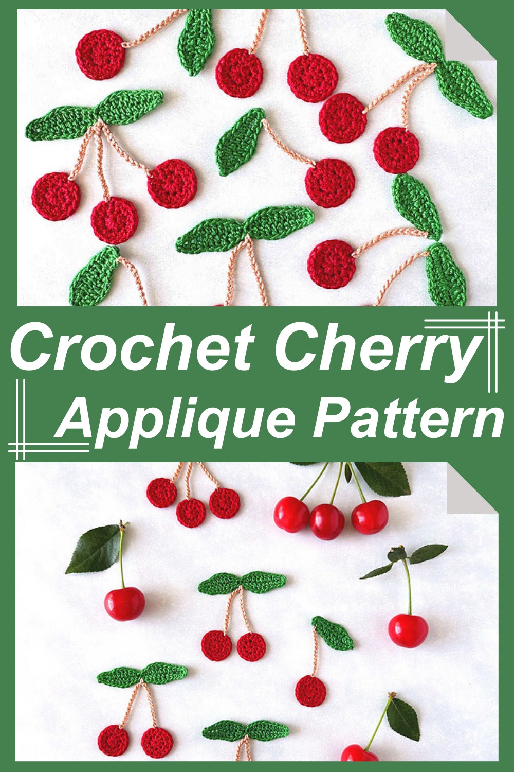 Crochet Cherry Applique Pattern