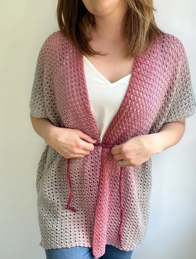 Crochet Cherry Blossom Cardigan Pattern