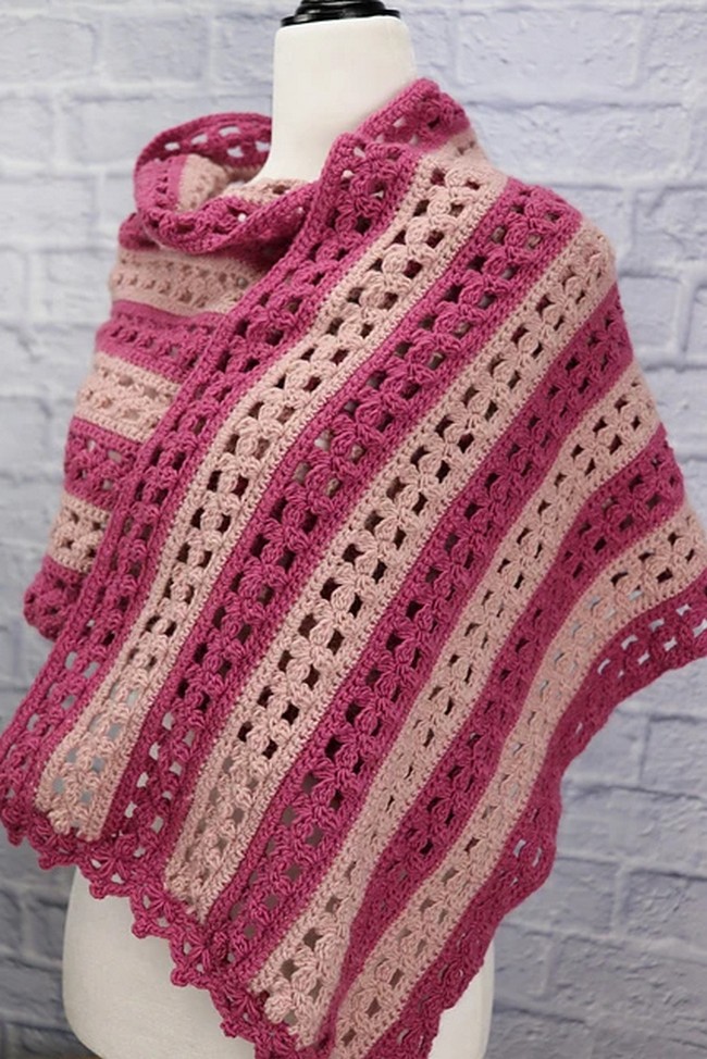 Crochet Cherry Blossom Shawl Pattern