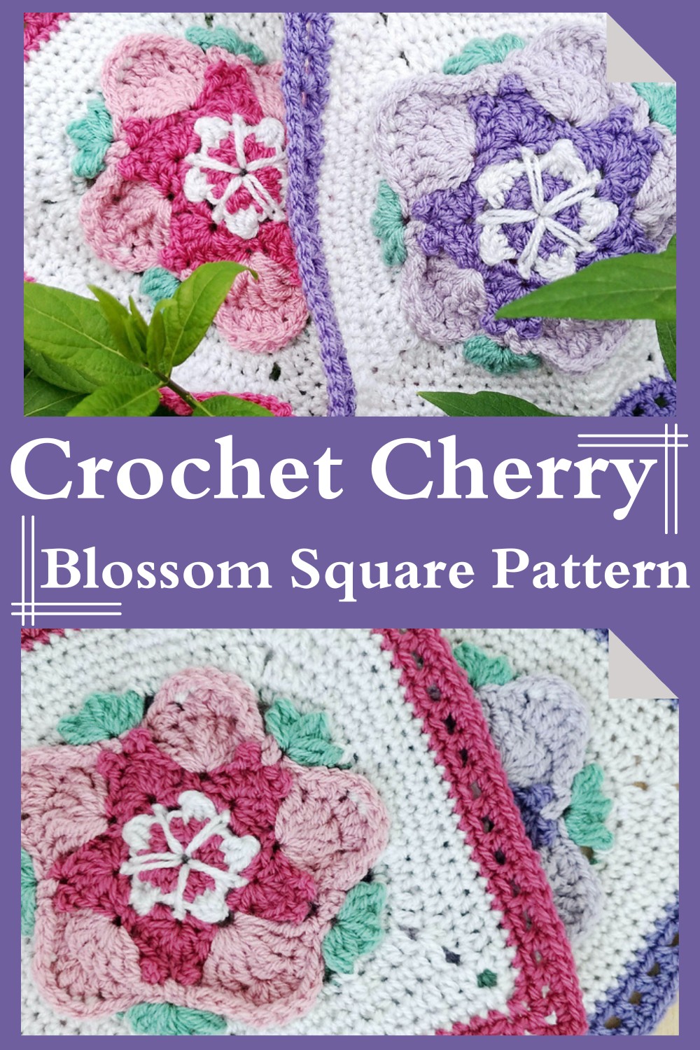 Crochet Cherry Blossom Square Pattern