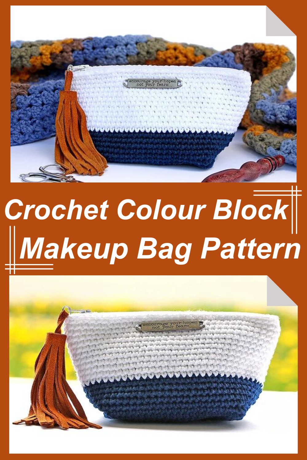 Crochet Colour Block Makeup Bag Pattern