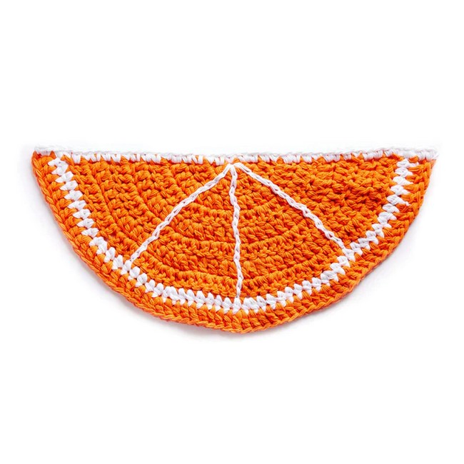 Crochet Cream Citrus Slice Crochet Rug Pattern