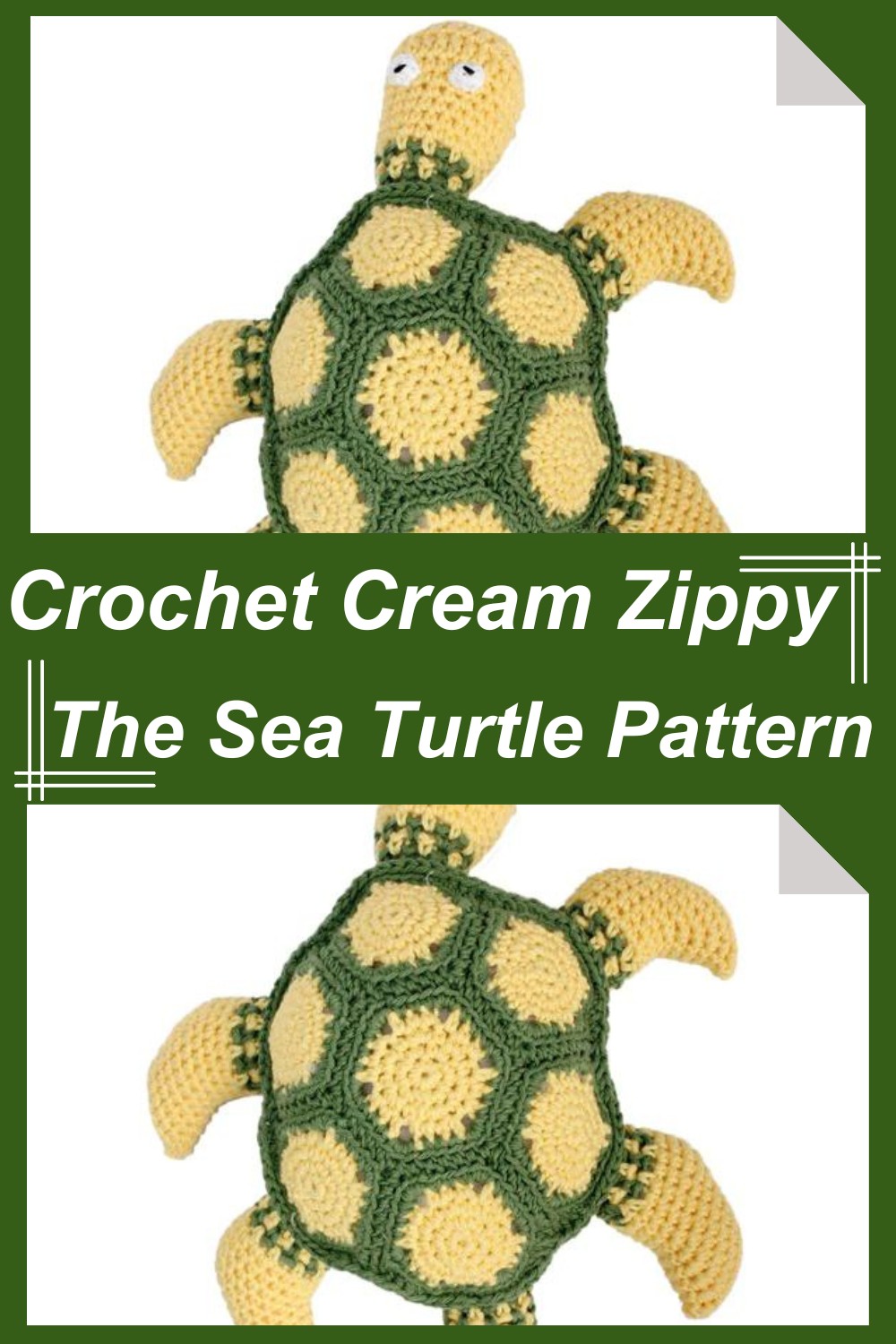 Crochet Cream Zippy The Sea Turtle Pattern