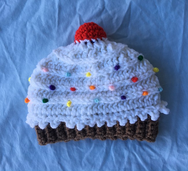 Crochet Cupcake Hat For Baby Pattern