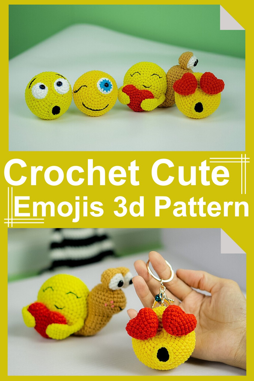 Crochet Cute Emojis 3d Pattern