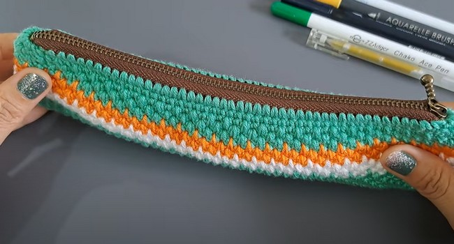 Crochet Cute Pencil Case With Zipper