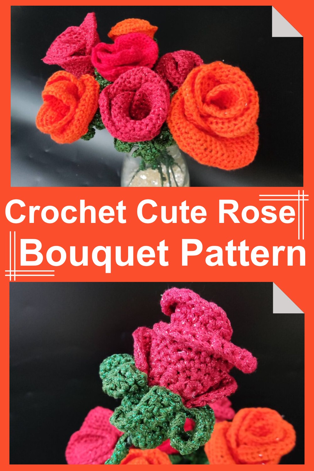 Crochet Cute Rose Bouquet Pattern