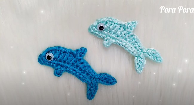 Crochet Dolphin Applique 