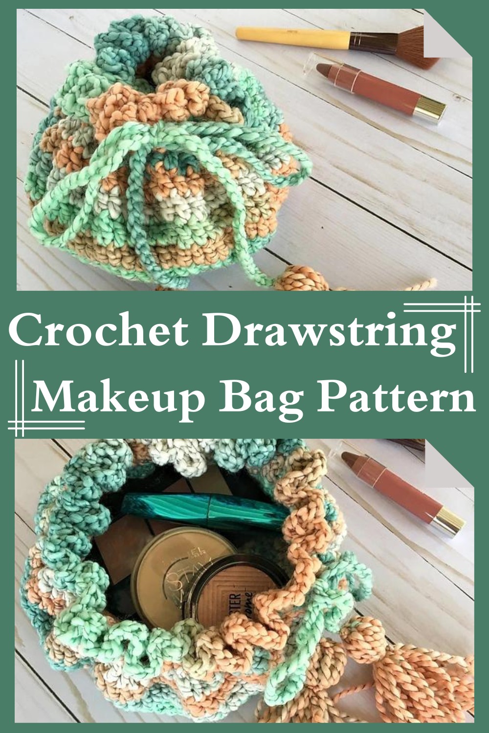 Crochet Drawstring Makeup Bag Pattern