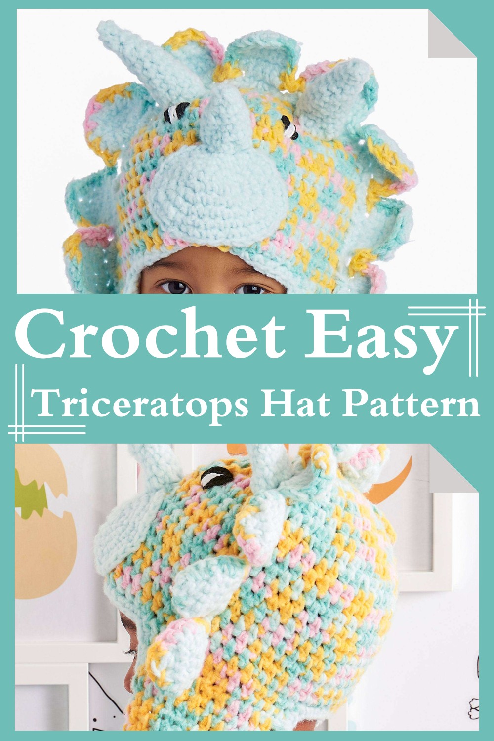 Crochet Easy Triceratops Hat Pattern