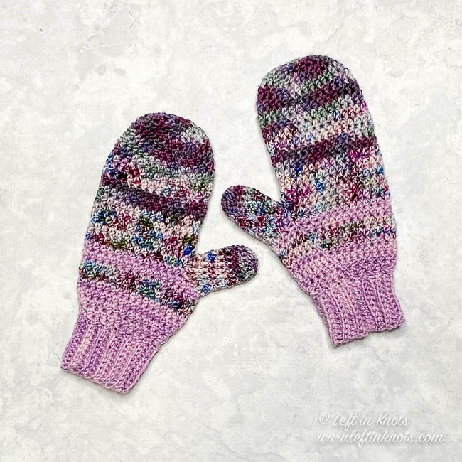 Crochet Faded Stripe Mittens Pattern