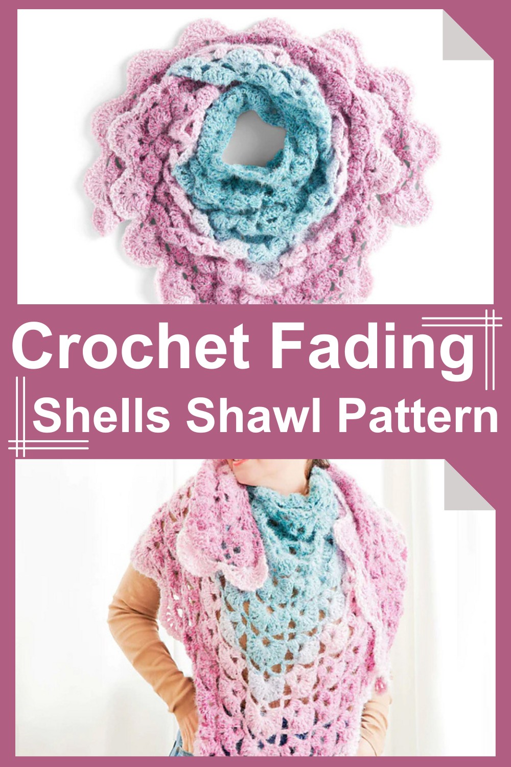 Crochet Fading Shells Shawl Pattern