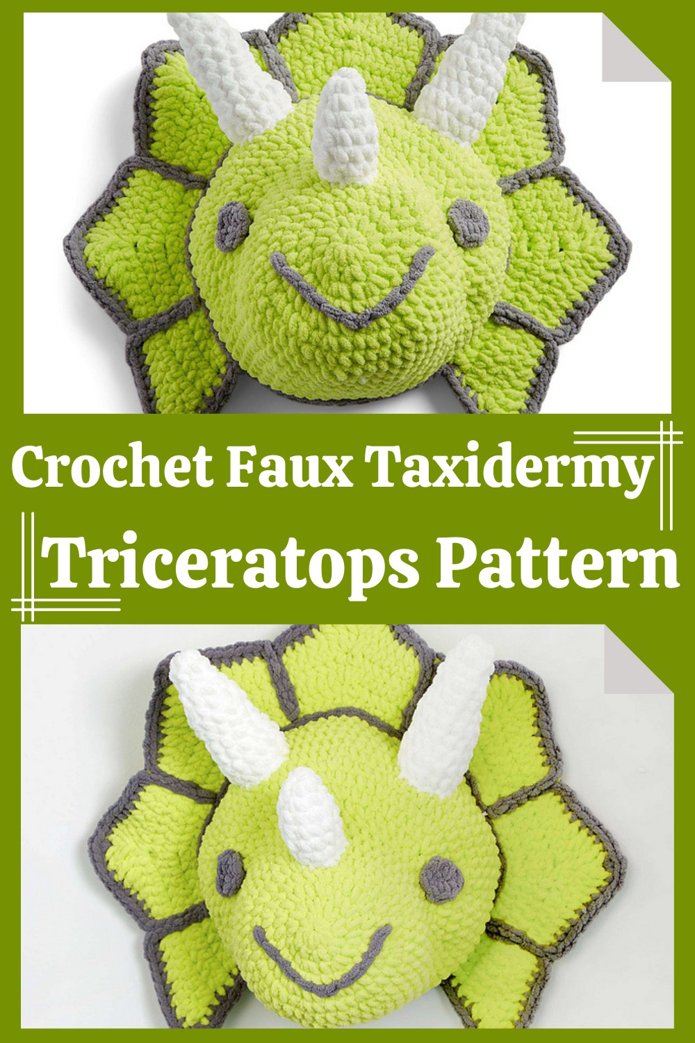 Crochet Faux Taxidermy Triceratops Pattern