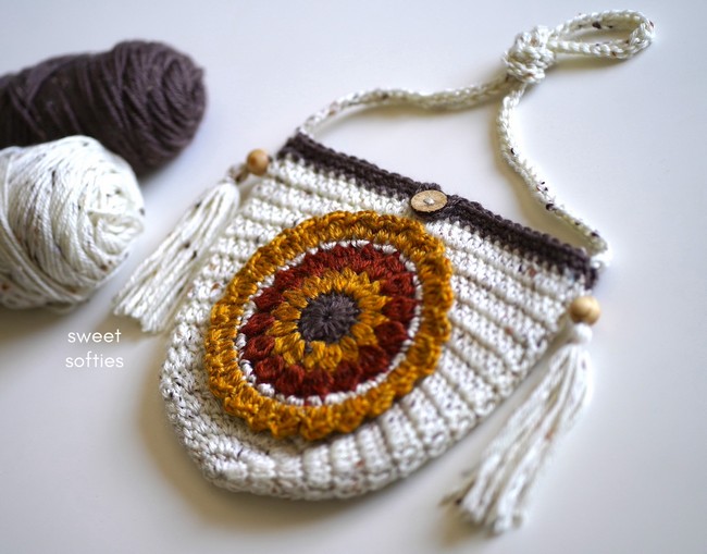 Crochet Floral Boho Crossbody Bag Pattern