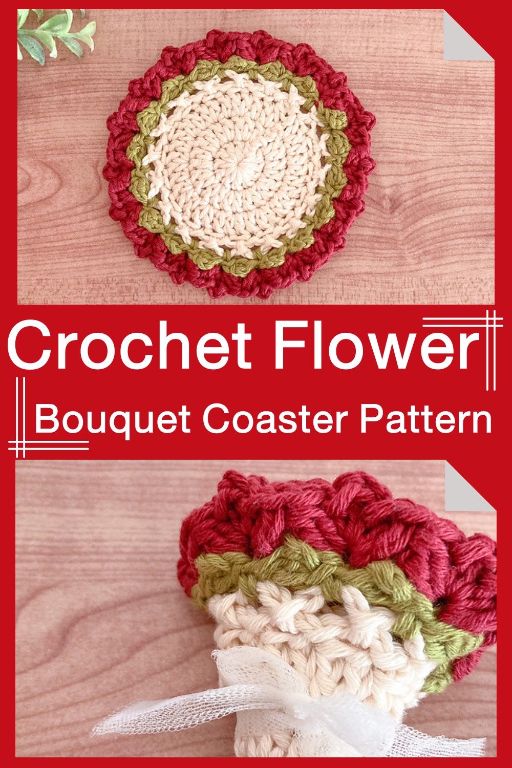 Crochet Flower Bouquet Coaster Pattern