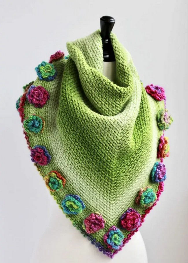 Crochet Flower Meadow Shawl Pattern 