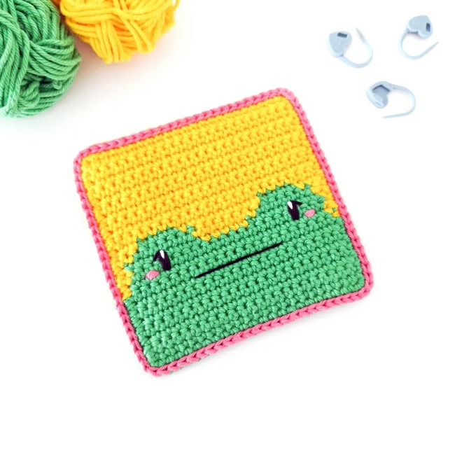 Crochet Frog Coaster Pattern