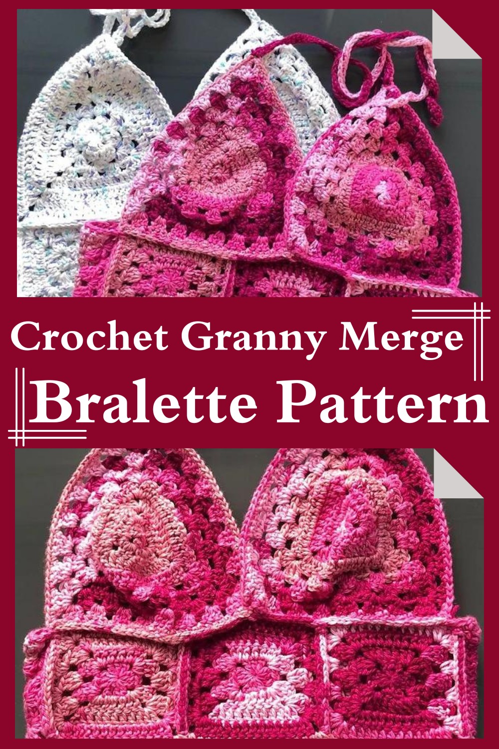 Crochet Granny Merge Bralette Pattern