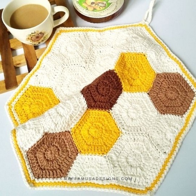 Hexagon Honeycomb Dishcloth Pattern