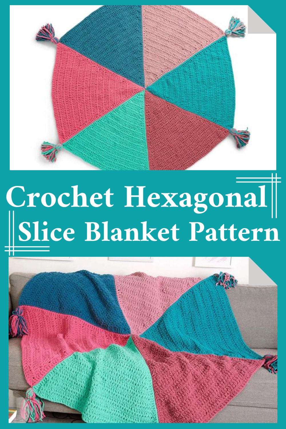 Crochet Hexagonal Slice Blanket Pattern