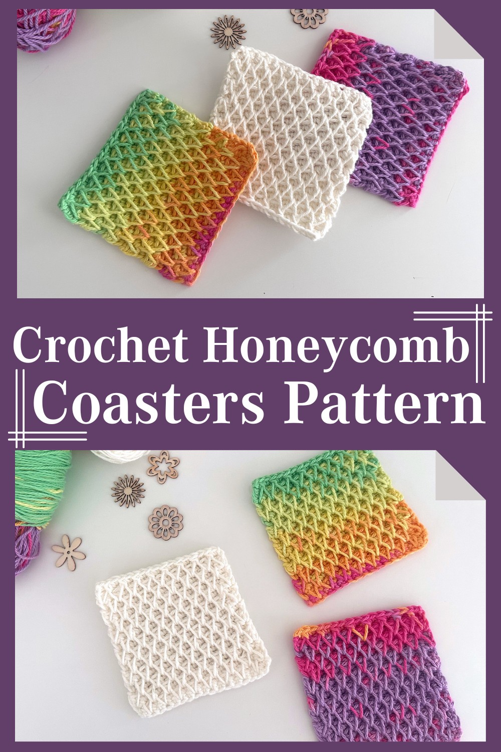 Crochet Honeycomb Coasters Pattern