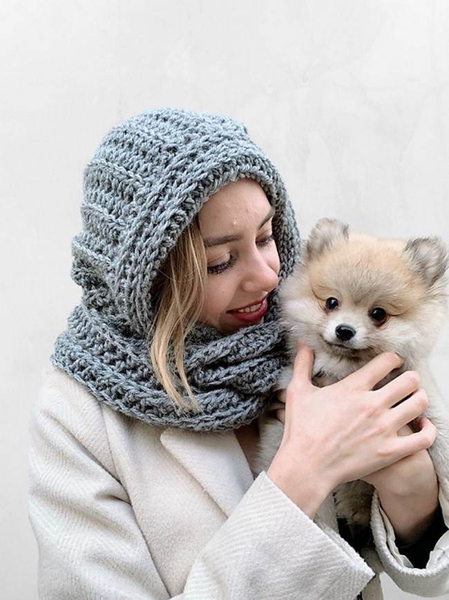 Crochet Hooded Alpa Scarf Pattern