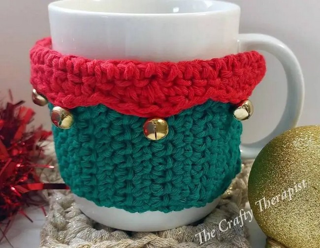 Crochet Jingle Bells Mug Cozy Pattern