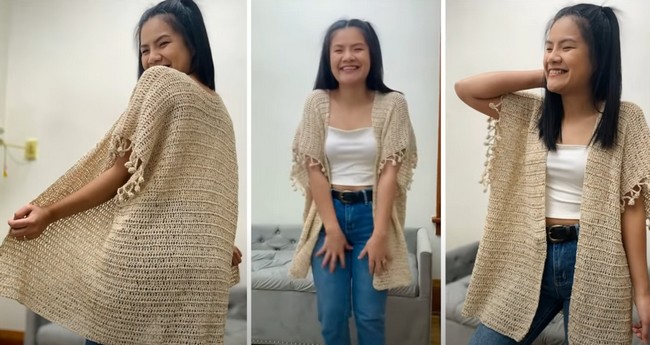 Crochet Kimono Cardigan