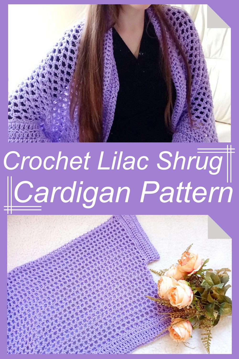 Crochet Lilac Shrug Cardigan Pattern