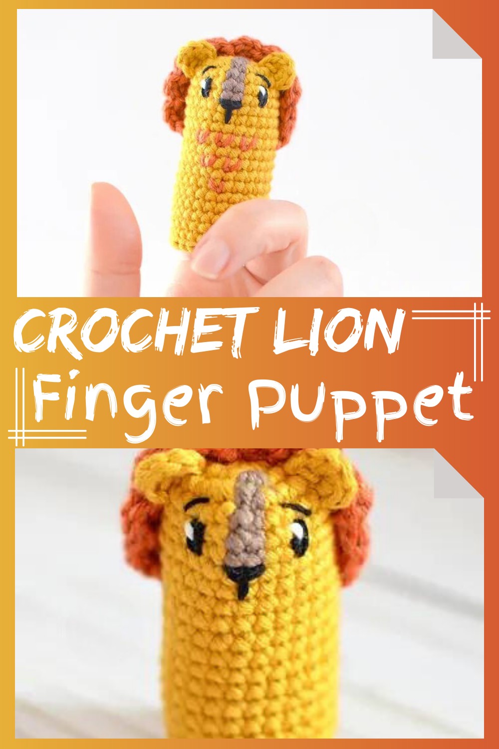 Crochet Lion Finger Puppet